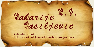 Makarije Vasiljević vizit kartica